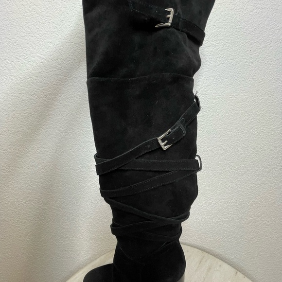 Sam Edelman boots thigh high Sable suede black sz 6 - Picture 3 of 13